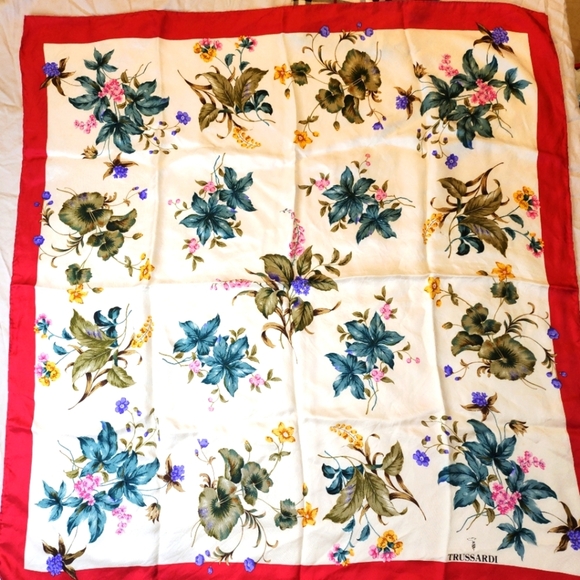 Trussardi Silk Scarf 31x30" - Picture 1 of 9